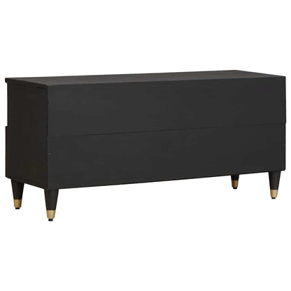 Mobile TV Nero 100 x 33 x 46 cm Legno di mango massello