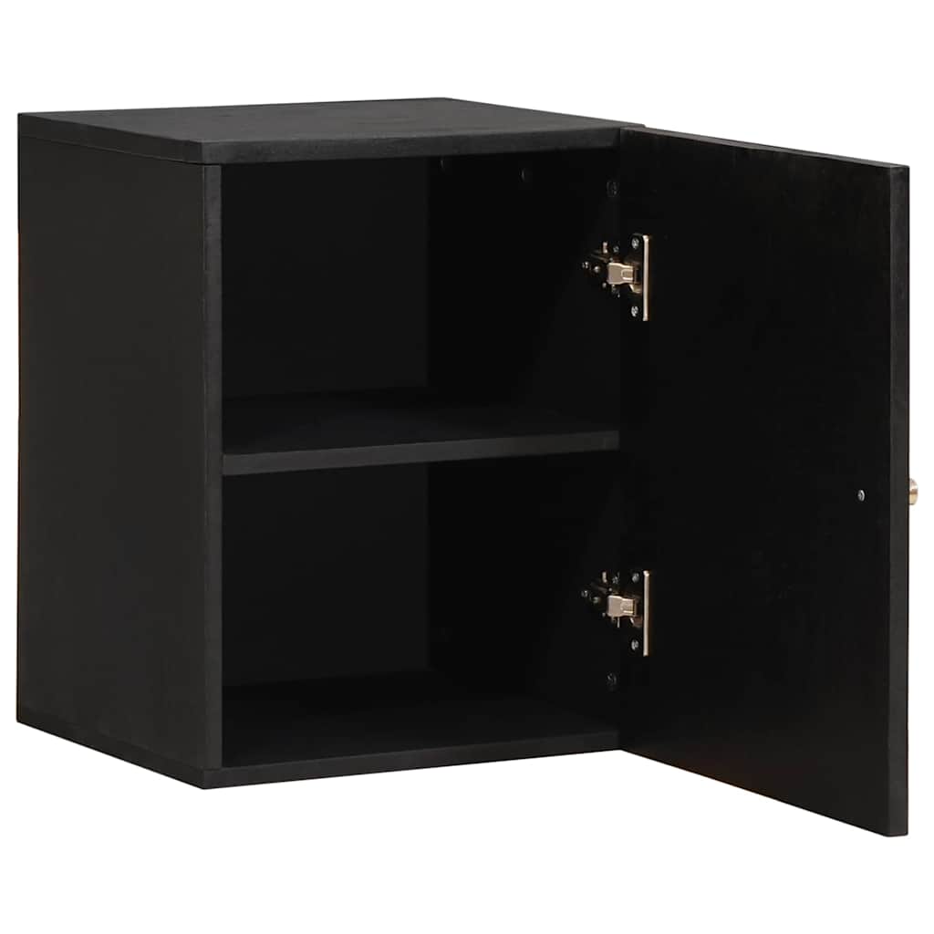 Armadietto a muro Nero 38 x 33 x 48 cm Legno di mango massello