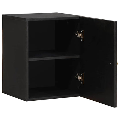 Armadietto a muro Nero 38 x 33 x 48 cm Legno di mango massello