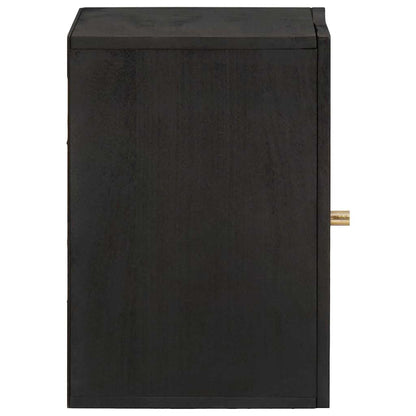 Armadietto a muro Nero 38 x 33 x 48 cm Legno di mango massello
