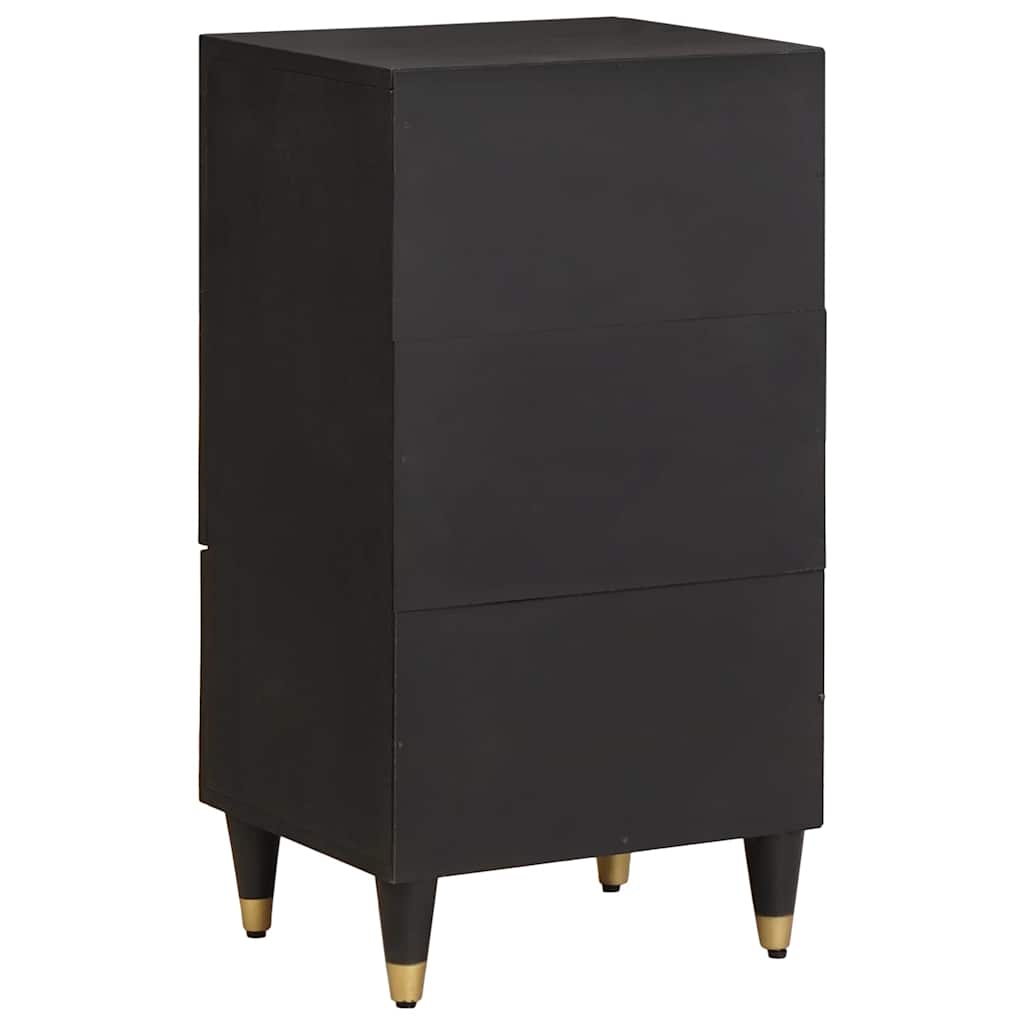 Credenza Nero 40 x 33 x 75 cm Legno di mango massello