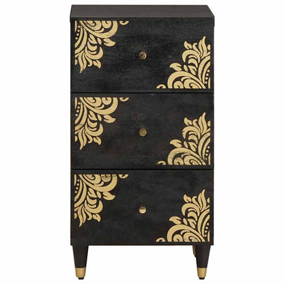 Credenza Nero 40 x 33 x 75 cm Legno di mango massello