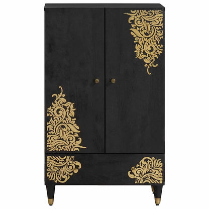 Credenza Nero 60 x 33 x 100 cm Legno di mango massello