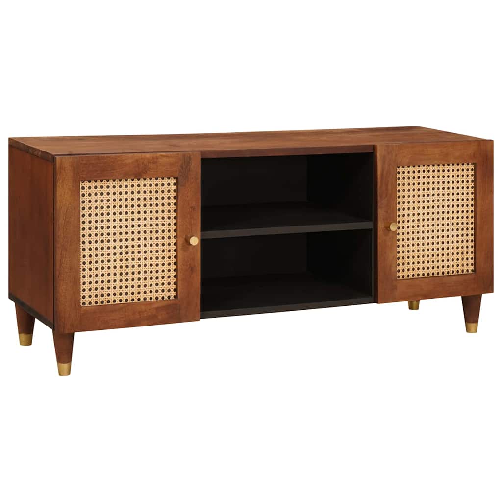 Mobile TV Marrone 105 x 33,5 x 46 cm Legno di mango massello