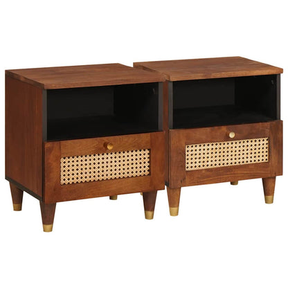 Armadio da Notte con cassetto 2 pcs Marrone 40 x 33 x 46 cm