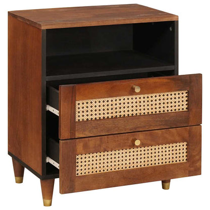 Comodini con cassetto 50 x 33 x 62 cm Legno di mango massello