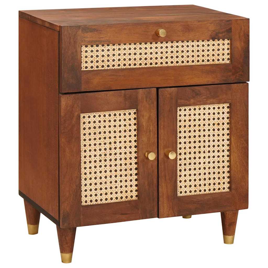 Comodini con cassetto 50 x 33 x 60 cm Legno di mango massello