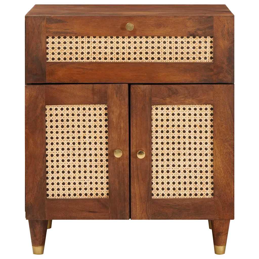 Comodini con cassetto 50 x 33 x 60 cm Legno di mango massello