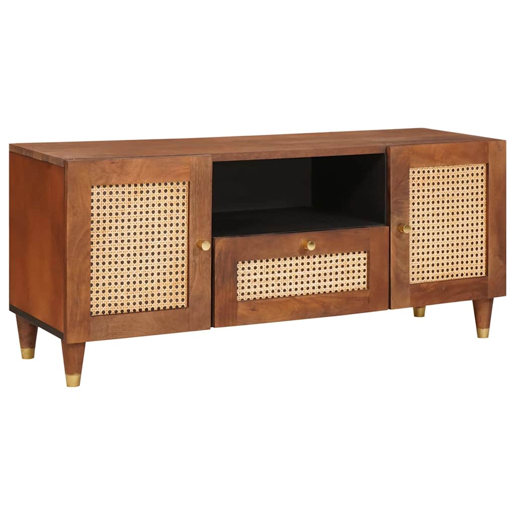 Mobile TV Marrone 105 x 33,5 x 46 cm Legno di mango massello