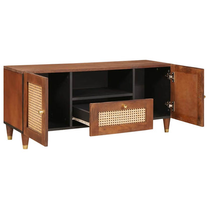 Mobile TV Marrone 105 x 33,5 x 46 cm Legno di mango massello