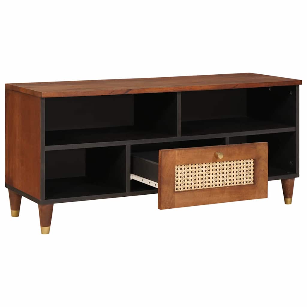 Mobile TV Marrone 100 x 33,5 x 46 cm Legno di mango massello