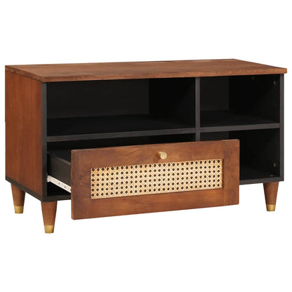 Mobile TV Marrone 80 x 33,5 x 46 cm Legno di mango massello