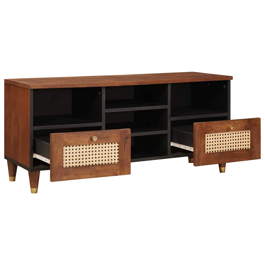 Mobile TV Marrone 100 x 33,5 x 46 cm Legno di mango massello