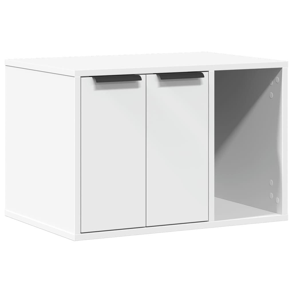 Recinto Lettiera Gatti Bianco 60x40x40 cm in Truciolato