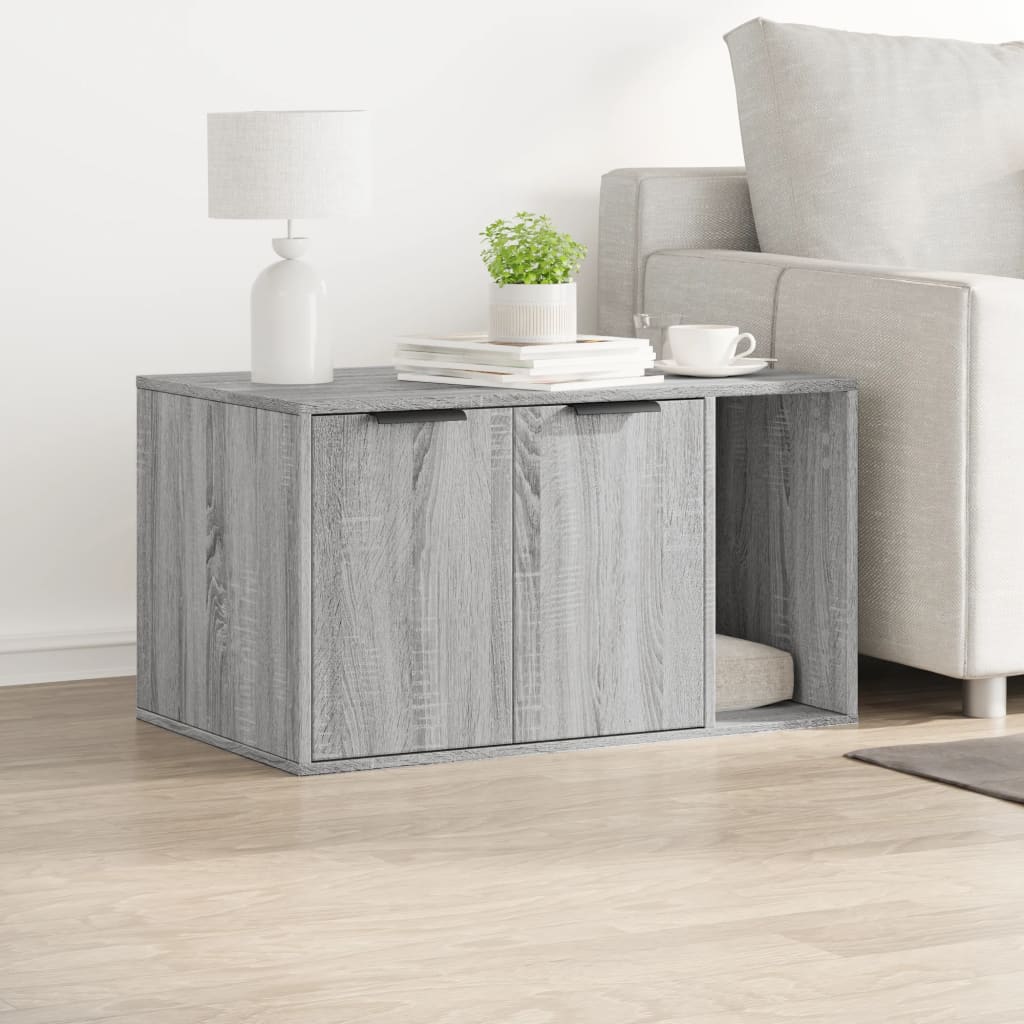 Recinto Lettiera Gatti Grigio Sonoma 80x50x45 cm in Truciolato