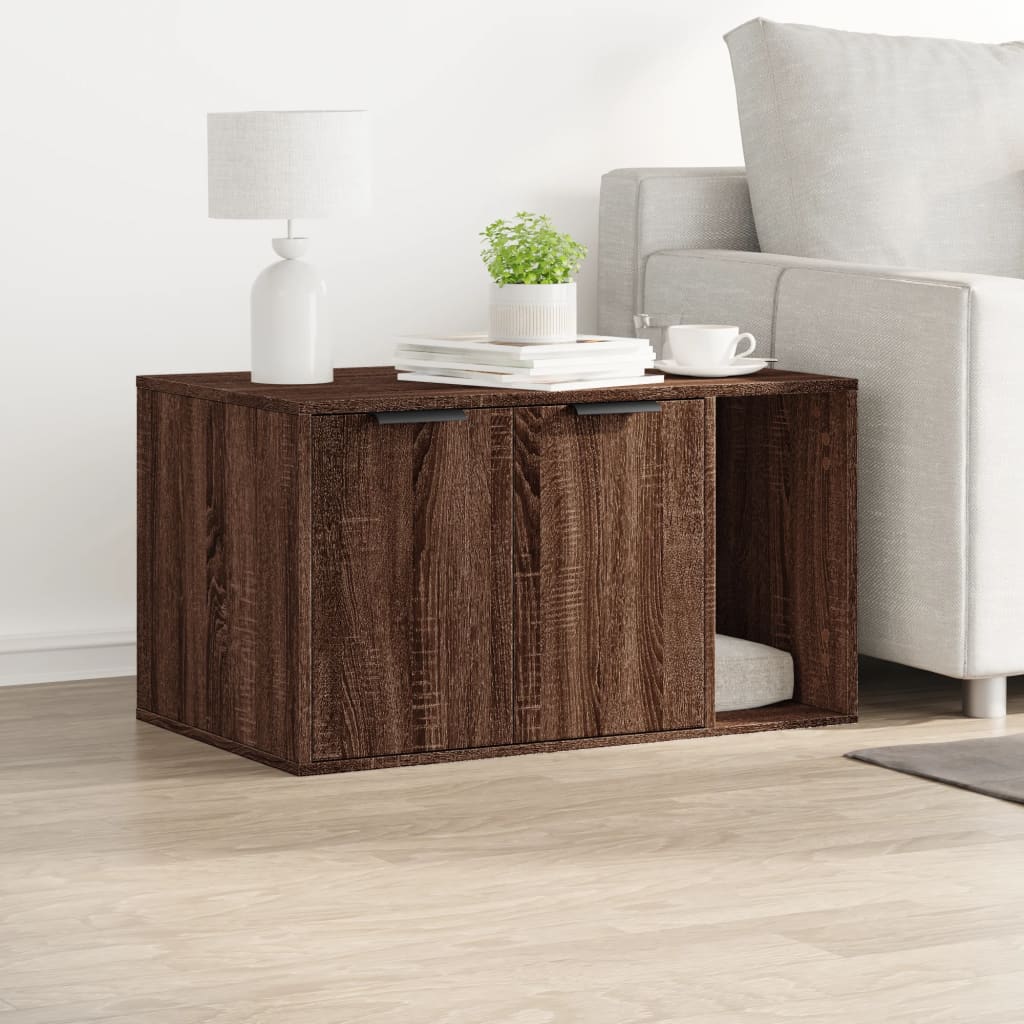 Recinto Lettiera Gatti Rovere Marrone 80x50x45 cm in Truciolato