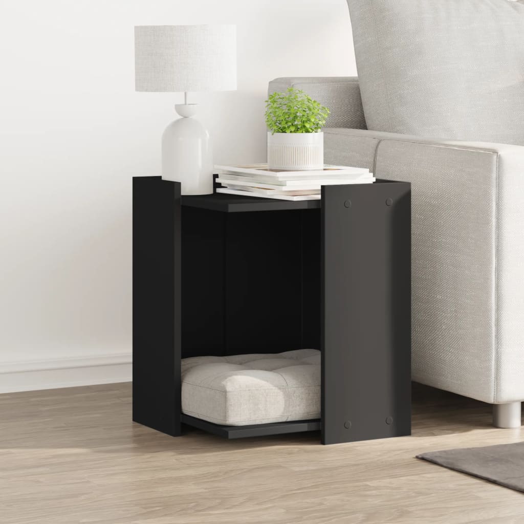 Recinto per Lettiera per Gatti Nero 60x40x40 cm in Truciolato