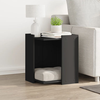 Recinto per Lettiera per Gatti Nero 60x40x40 cm in Truciolato
