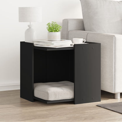 Recinto per Lettiera per Gatti Nero 53x53x51 cm in Truciolato