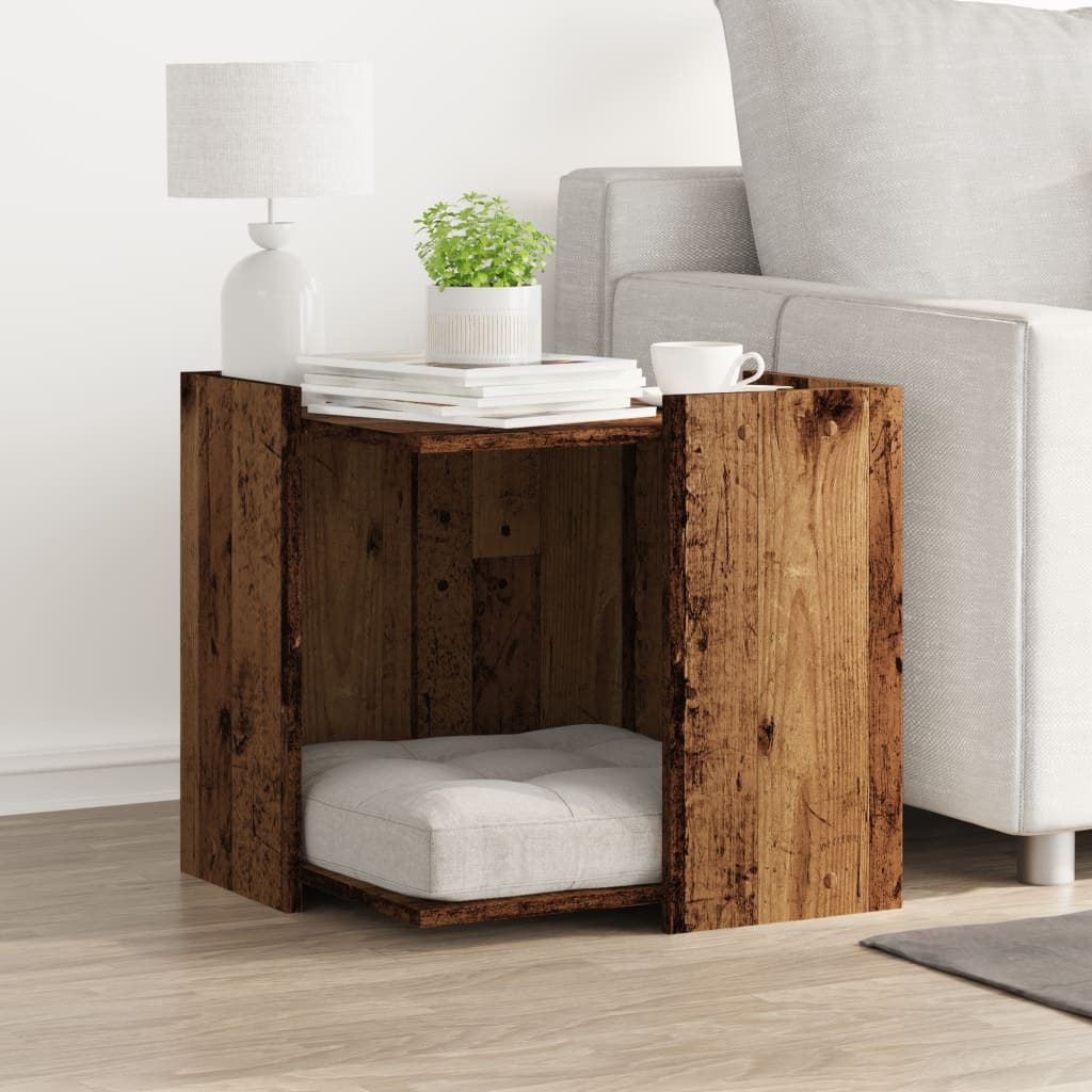 Recinto Lettiera Gatti Legno Vecchio 53x53x51 cm in Truciolato