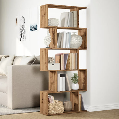 Libreria 5 Ripiani Rovere Artigianale 70x24x161 cm Truciolato