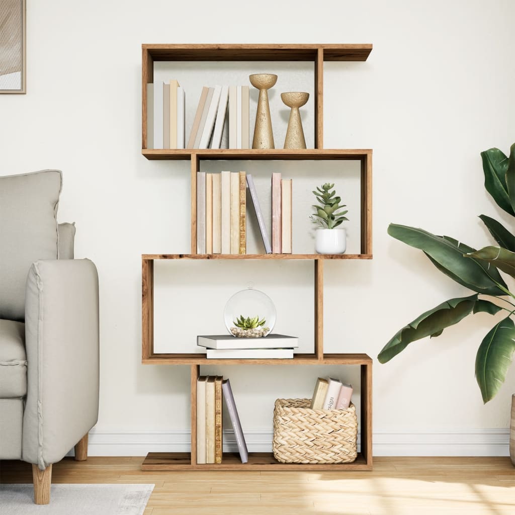 Libreria 4 Ripiani Rovere Artigianale 70x24x129 cm Truciolato