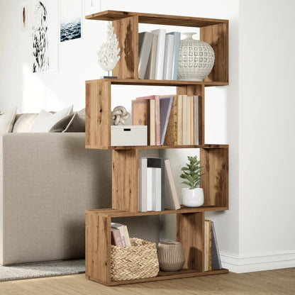 Libreria 4 Ripiani Rovere Artigianale 70x24x129 cm Truciolato