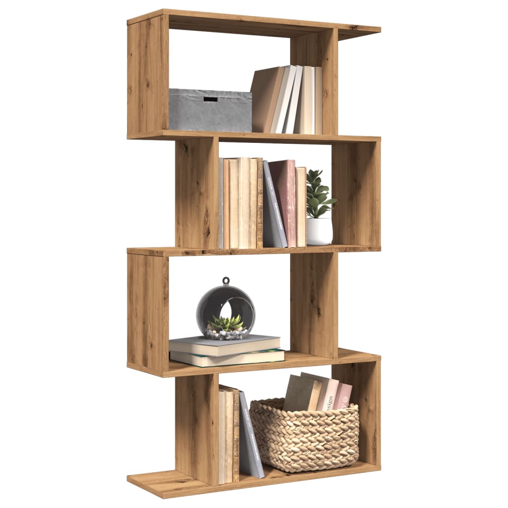 Libreria 4 Ripiani Rovere Artigianale 70x24x129 cm Truciolato