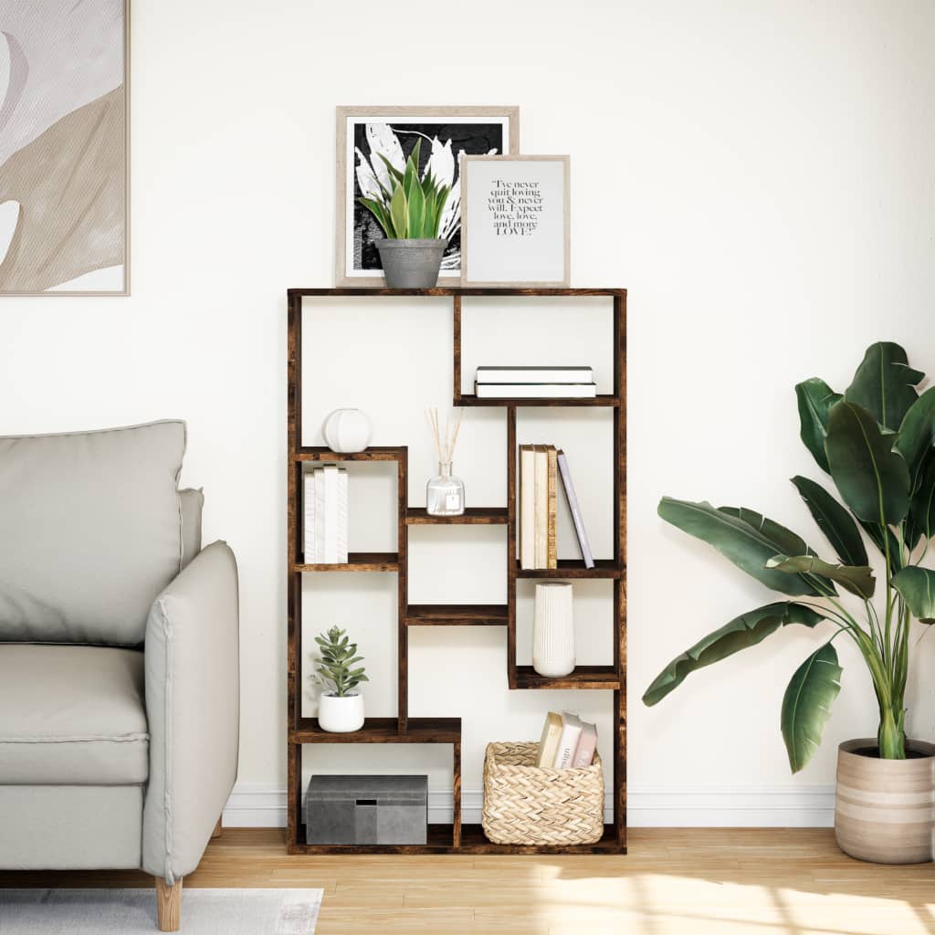 Libreria Rovere Fumo 72x20x120 cm in Truciolato