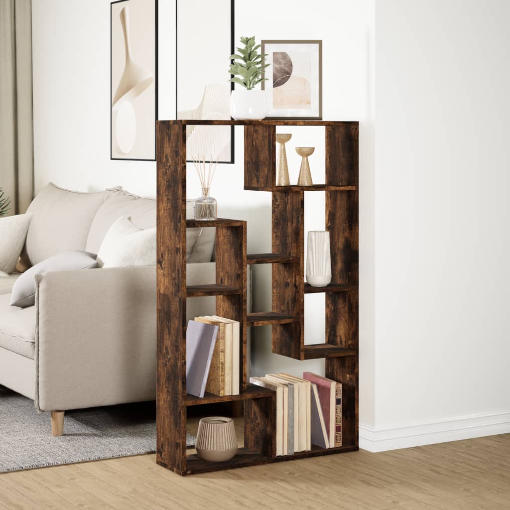 Libreria Rovere Fumo 72x20x120 cm in Truciolato