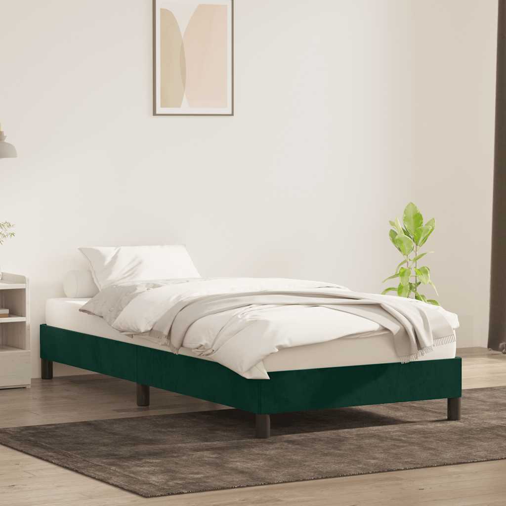 Giroletto senza Materasso Verde Scuro 90x210 cm in Velluto