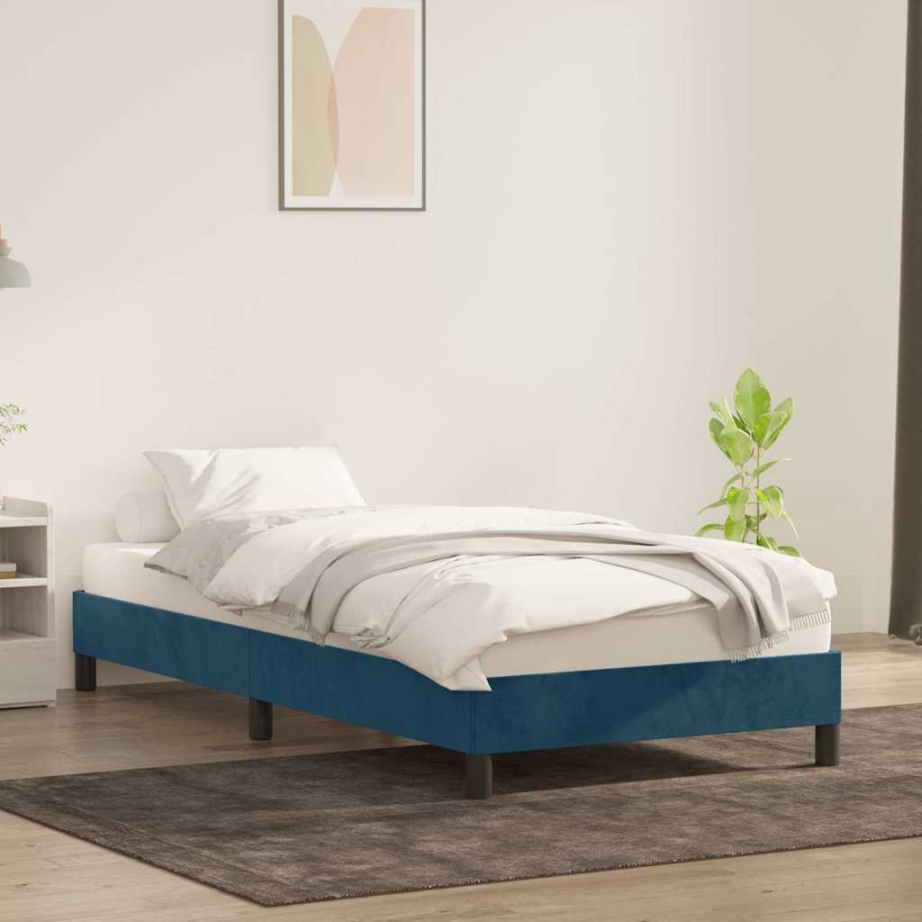 Giroletto senza Materasso Blu Scuro 90x210 cm in Velluto