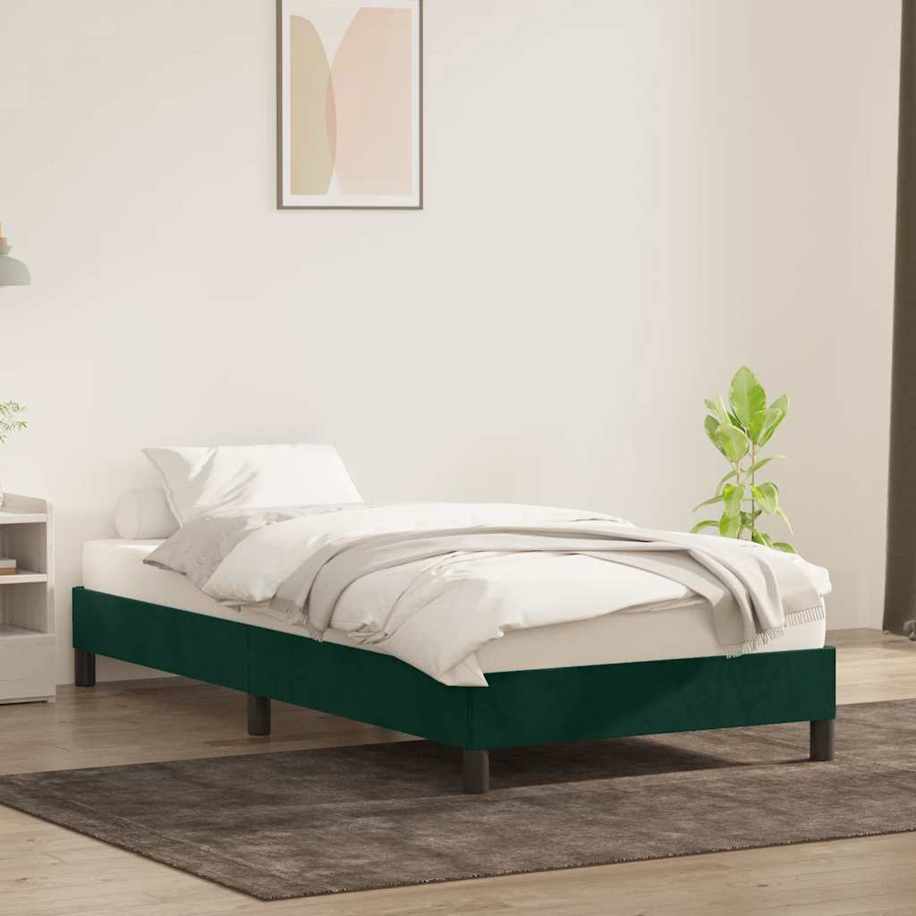 Giroletto senza Materasso Verde Scuro 100x210 cm in Velluto