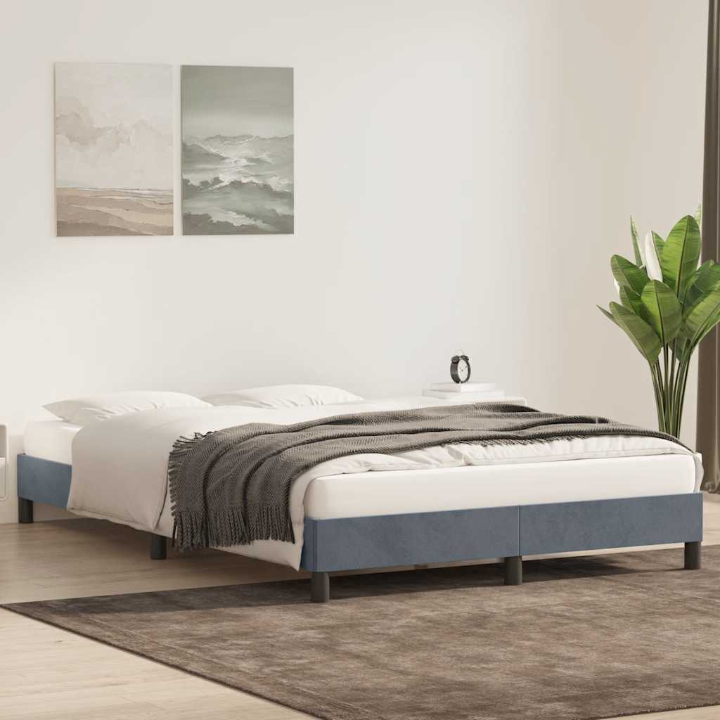 Giroletto senza Materasso Grigio Scuro 140x210 cm Velluto
