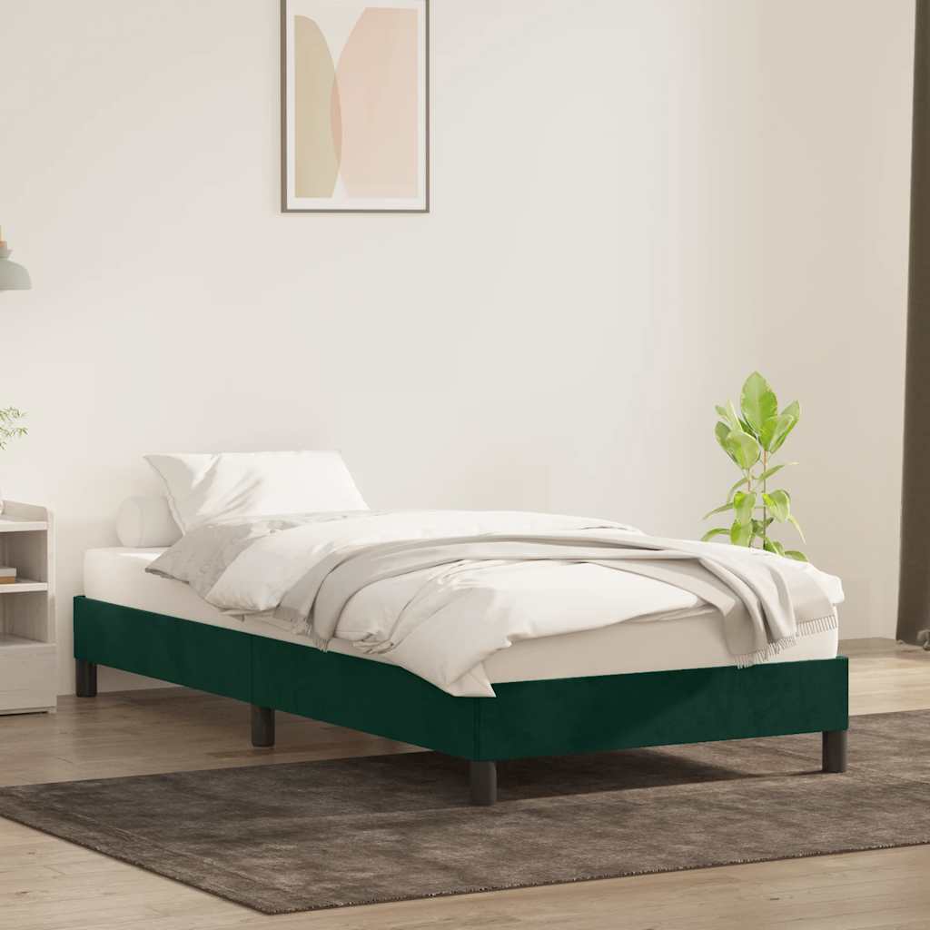 Giroletto senza Materasso Verde Scuro 80x220 cm in Velluto