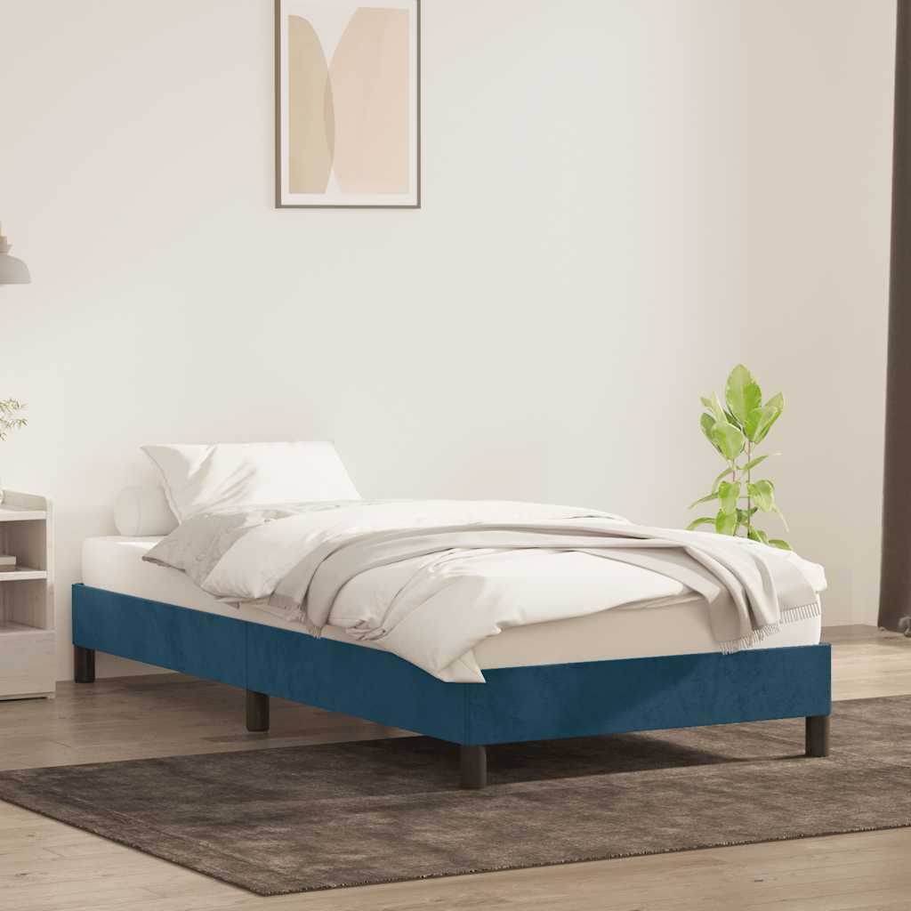 Giroletto senza Materasso Blu Scuro 90x220 cm in Velluto