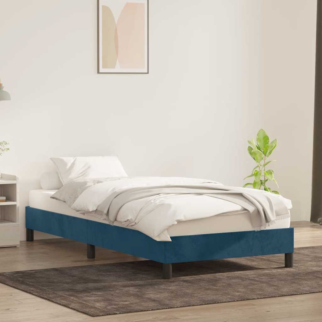 Giroletto senza Materasso Blu Scuro 100x220 cm in Velluto