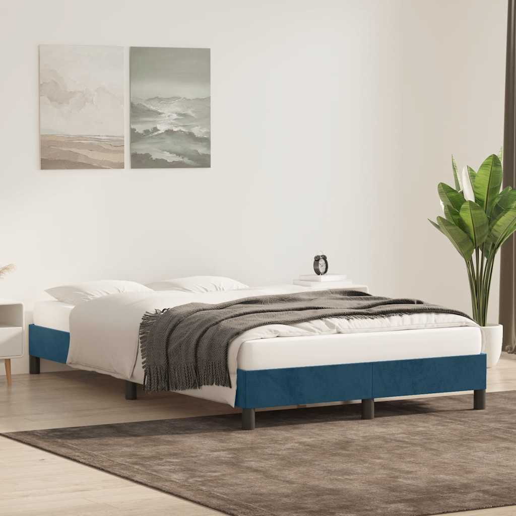 Giroletto senza Materasso Blu Scuro 120x220 cm in Velluto