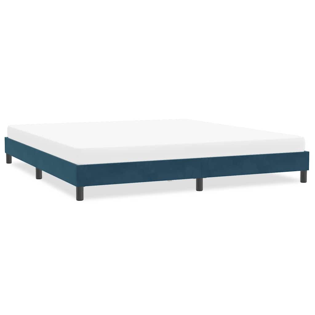 Giroletto senza Materasso Blu Scuro 200x220 cm in Velluto