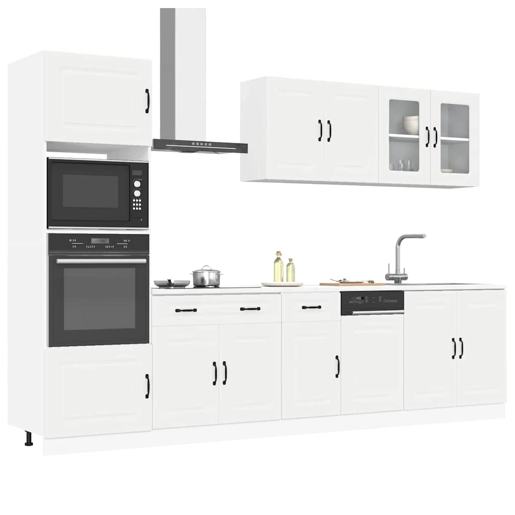Set Mobili da Cucina 7 pz Porto Bianco Legno Multistrato