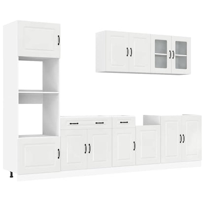 Set Mobili da Cucina 7 pz Kalmar Bianchi Lucido in Truciolato