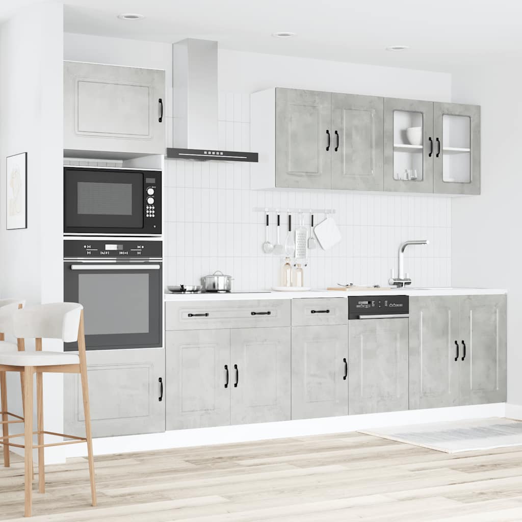 Set Mobili da Cucina 7 pz Kalmar Grigio Cemento in Truciolato