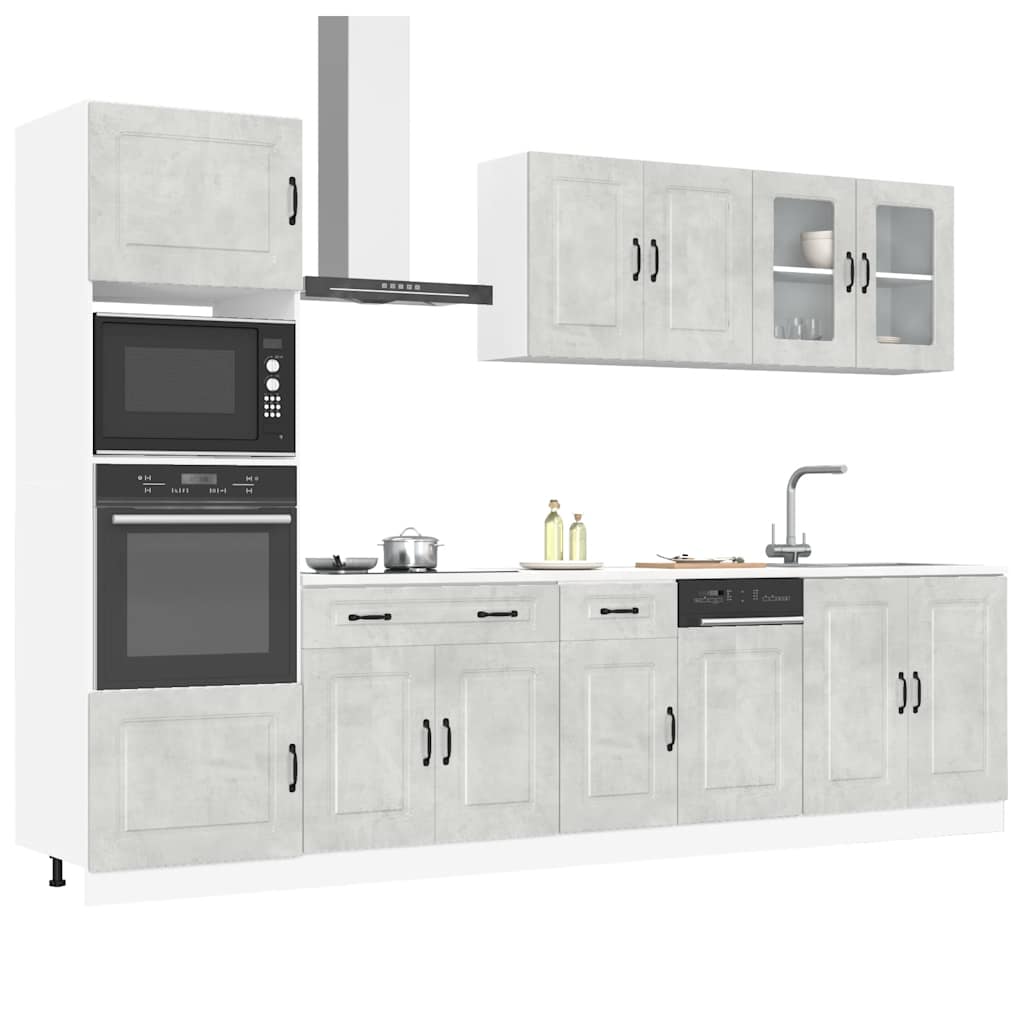 Set Mobili da Cucina 7 pz Porto Grigio Cemento in Truciolato