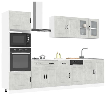 Set Mobili da Cucina 7 pz Porto Grigio Cemento in Truciolato