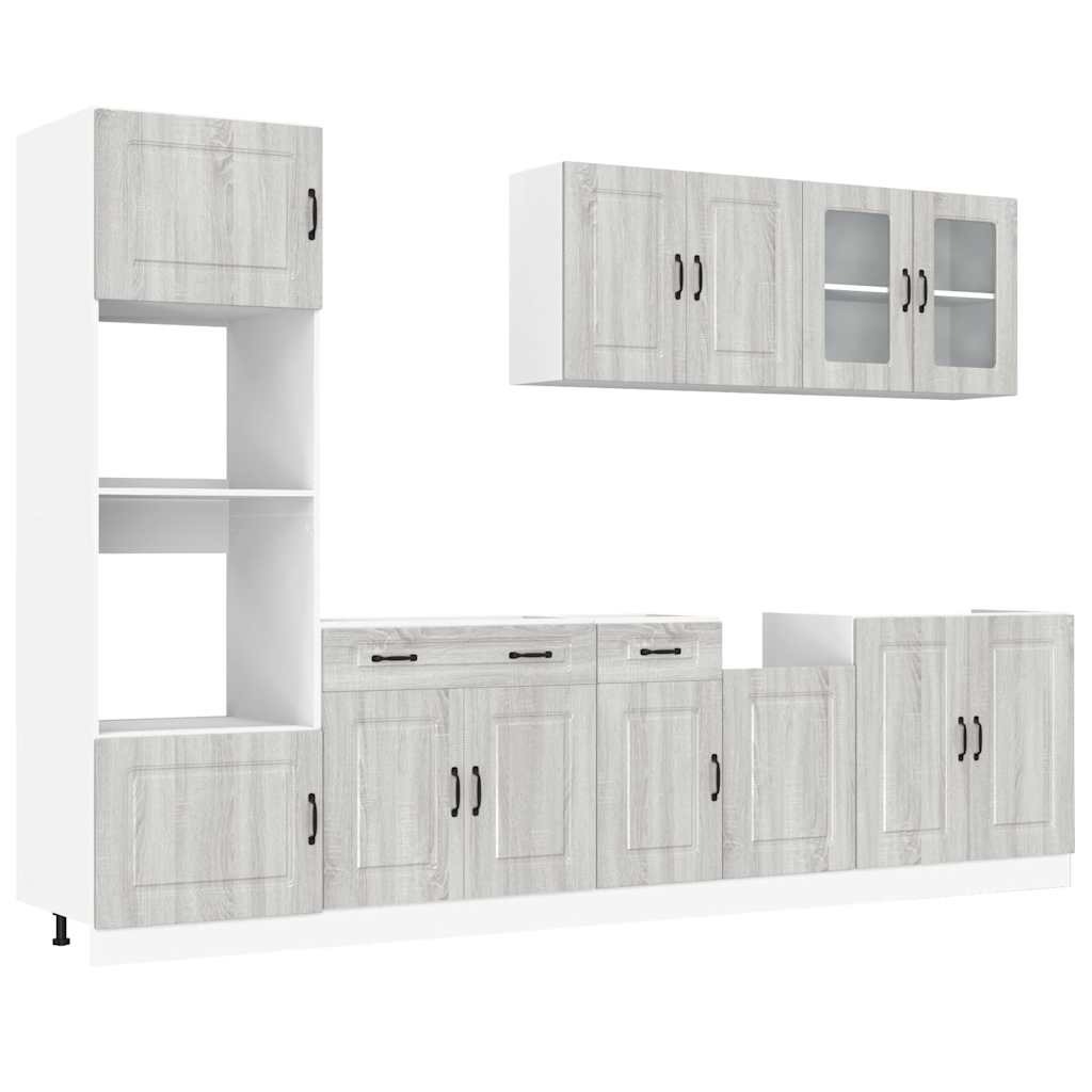 Set Mobili da Cucina 7 pz Kalmar Grigio Sonoma in Truciolato