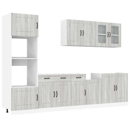 Set Mobili da Cucina 7 pz Kalmar Grigio Sonoma in Truciolato