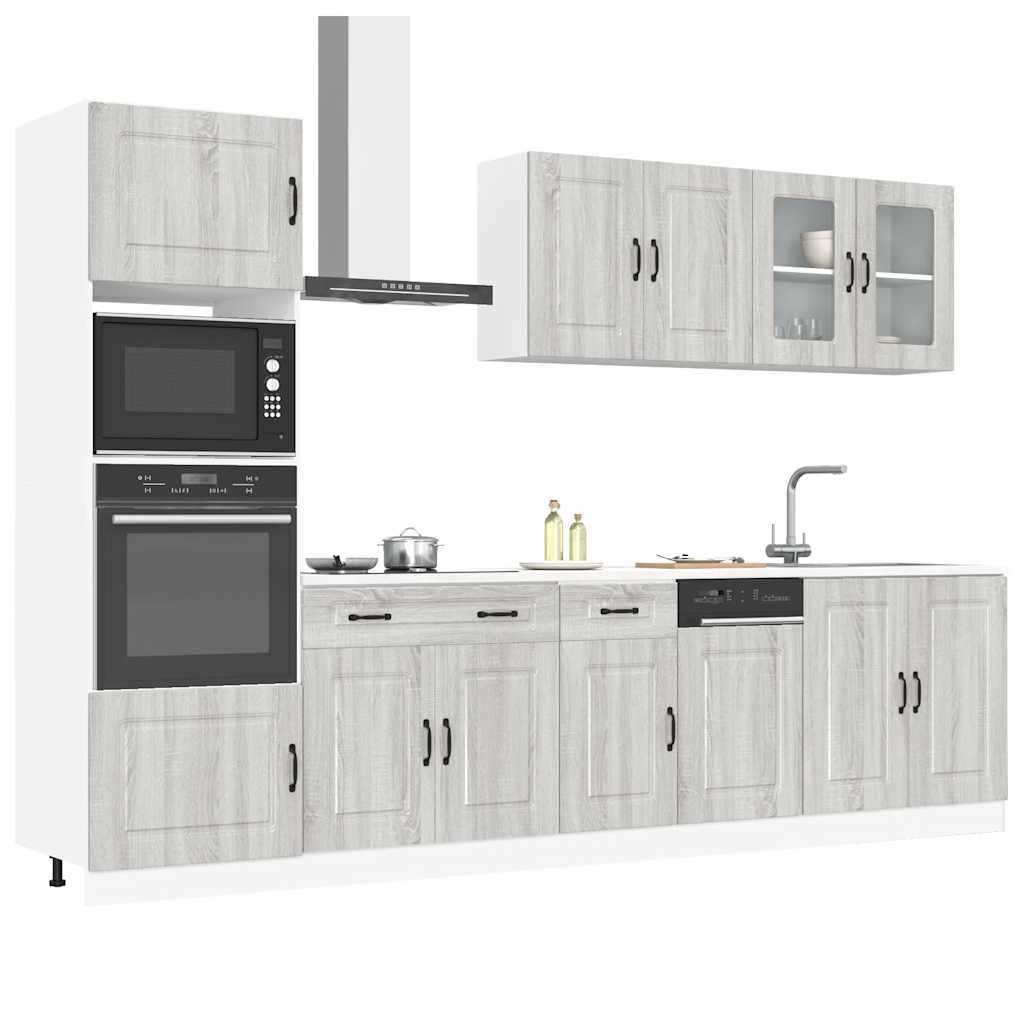 Set Mobili da Cucina 7 pz Porto Grigio Sonoma in Truciolato