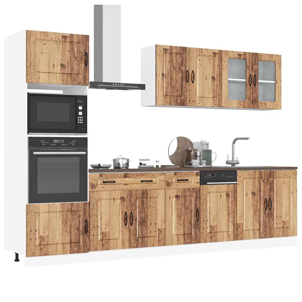 Set Mobili da Cucina 7 pz Kalmar Legno Vecchio in Truciolato