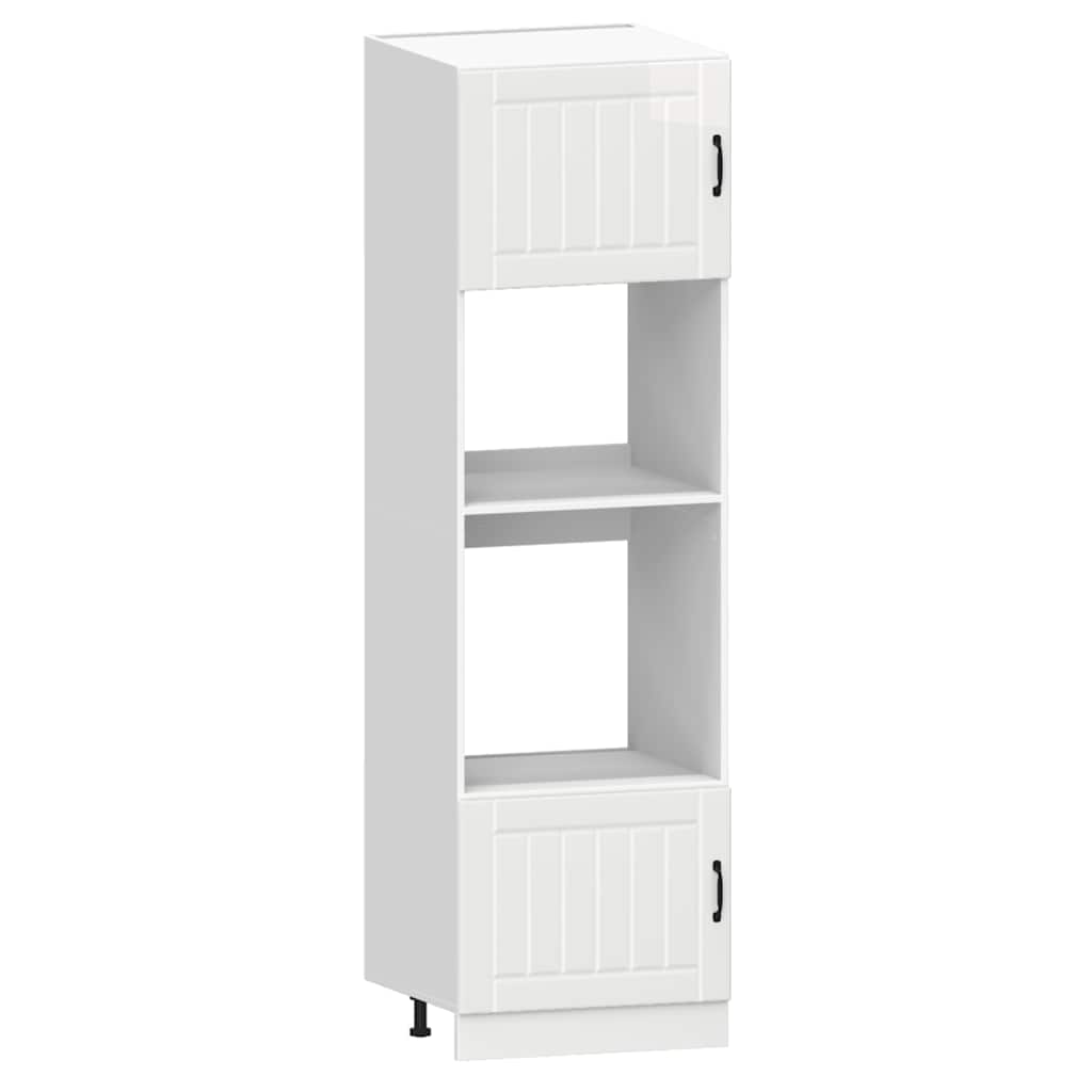 Set Mobili da Cucina 7 pz Lucca Bianchi Lucido in Truciolato