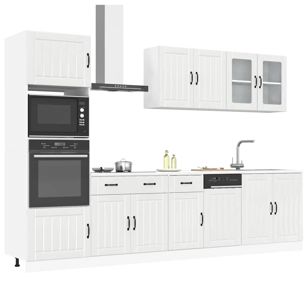Set Mobili da Cucina 7 pz Lucca Bianchi Lucido in Truciolato